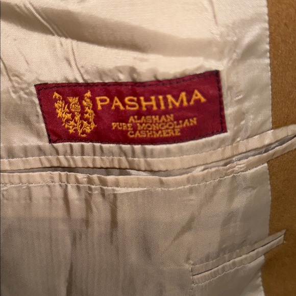 Pashima Alashan Pure Mongolian Cashmere Tan Peacoat Blazer, Light Academia. HH - Picture 4 of 6